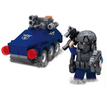 礼物乐高式颗粒套装模型战车亲子互动比赛室内男孩女孩玩乐(98502)