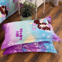 枕套一对48cmx74cm枕套一对枕芯套卡通枕套学生枕套一对单只(紫色恋人)