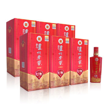 泸州老窖白酒u窖红钻3钻酒52度500ml六瓶整箱