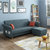 A家家具(沙发床北欧布艺小户型客厅多功能折叠储物沙发两用ADS-034(雅蓝 三人位)