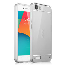 vivo y27手机壳 vivo y627保护套 步步高y927超薄男女镜面金属边框(永恒银)