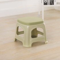 加厚塑料凳子家用板凳高凳时尚简约客厅餐桌塑胶椅经济型胶凳椅子(4个 小号北欧绿带盖（高22.5CM）)