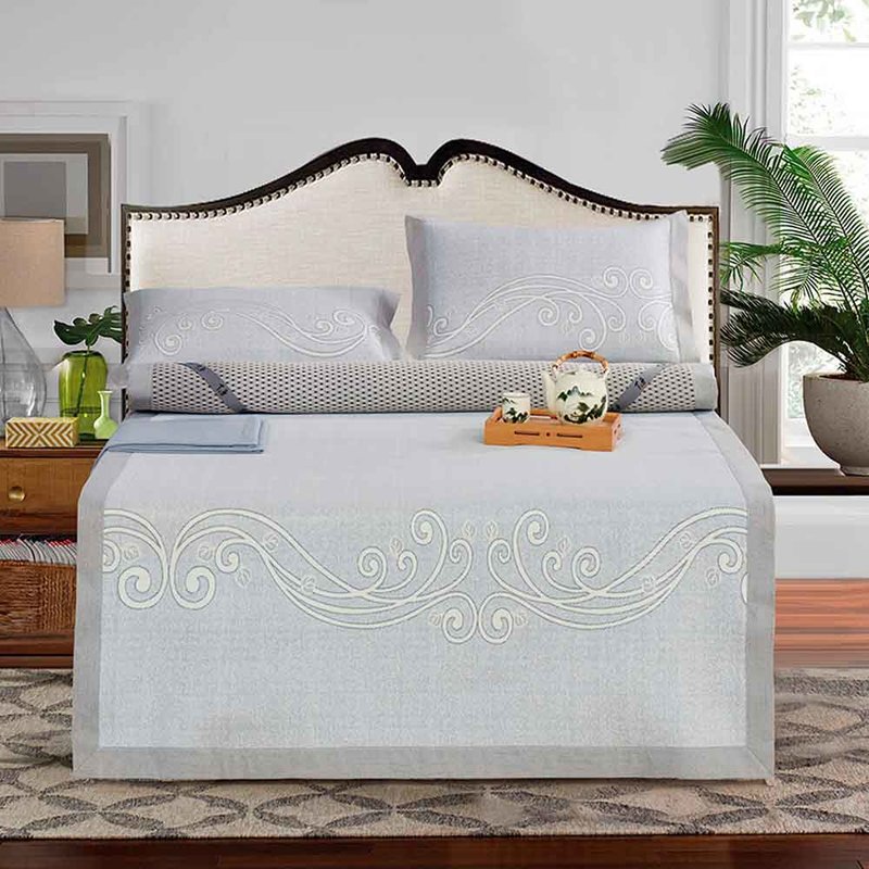 凉席奥若拉臻雅太极石软凉席三件套180200cm席面光滑凉而不冰返回商品