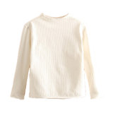 宝宝长袖T恤 冬装新款女童童装儿童加绒加厚打底衫txa056(100 白色)