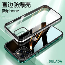 斑马龙 苹果12手机壳iPhone12pro金属边框透明背板12ProMax个性时尚防摔保护套(月光银 苹果12Mini 5.4寸)