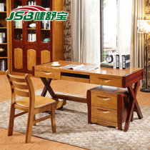 健舒宝 现代中式书桌书法办公桌电脑桌家用写字台书台F015#(电脑书桌+二门储物柜)