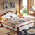 乔林曼兰 实木双人床 美式地中海风格橡木床(1.8*2m 床+床头柜2个)