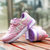 淘诺秋季儿童运动跑步鞋皮面女童板鞋(28 粉紫色)