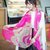 韩版时尚女士围巾抽象豹纹超大围巾披肩百搭气质围巾(玫红色)