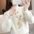 2021年新款防貂绒半高领毛衣秋冬季少女装初中学生加厚针织打底衫(白色 XL 115--130)