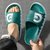 SUNTEK拖鞋男夏季时尚外穿韩版个性室内潮流浴室防滑男士沙滩一字凉拖鞋(40-41码 D66 墨绿)