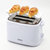 出口品质烤面包机家用三明治机早餐机双面吐司机小型全自动多士炉(白色+外置烤架（送三件套）)