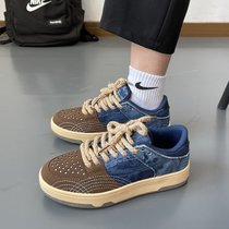 SUNTEK新款小众原创设计板鞋百搭ins网红复古学生休闲跑步运动鞋子男女(36 牛仔蓝)