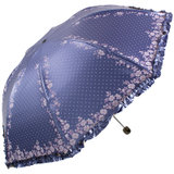 天堂伞 双面柔粉亮胶丝印拼裙边三折晴雨伞太阳伞30049ELCJ(紫色)