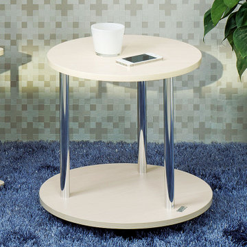 简爱空间 Simlo 卡利移动便利架 沙发简约边桌茶几 移动圆茶几小桌子 SXJ2009 (亮光粉枫)