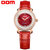多姆（DOM）手表 女表 休闲潮流时尚皮带表女 防水镶钻女士手表(红色皮带玫瑰金表壳 G-86GL-4M)