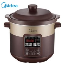 美的(Midea) 电炖锅 WTGS401 家用紫陶瓷煲汤砂锅炖盅熬煮粥神器炖汤锅全自动智能MD-DG50Easy201(〖4L容量-陶瓷盖〗 默认版本)