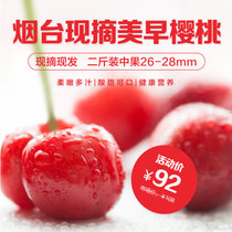山东省烟台市原产地新鲜水果美早车厘子樱桃直径26-28mm（8-10克）2斤装 顺丰包邮