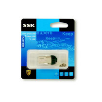 SSK飚王sfd238小青安卓手机电脑u盘16g 双头金属OTG优盘迷你个性16g优盘送挂绳