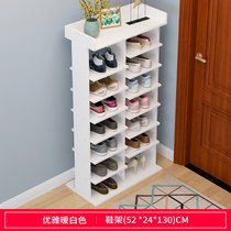 豫见美农 家用门口简易鞋架现代简约省空间多层鞋柜置物架多功能创意储物架(暖白色（十五格款）52*130)
