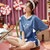 【俞兆林】 萌趣小猫图案睡衣女夏季短袖可爱可外穿2021年新款女士家居服套装 35028(蓝色 M)