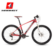 土拨鼠MARMOT碳纤维山地车自行车男女式单车成人山地自行车30速(黑红 标准版)