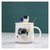 创意ins星空宇航员礼物水杯卡通陶瓷马克杯带盖勺家用牛奶咖啡杯kb6(白宇航员+勺盖(普通装))