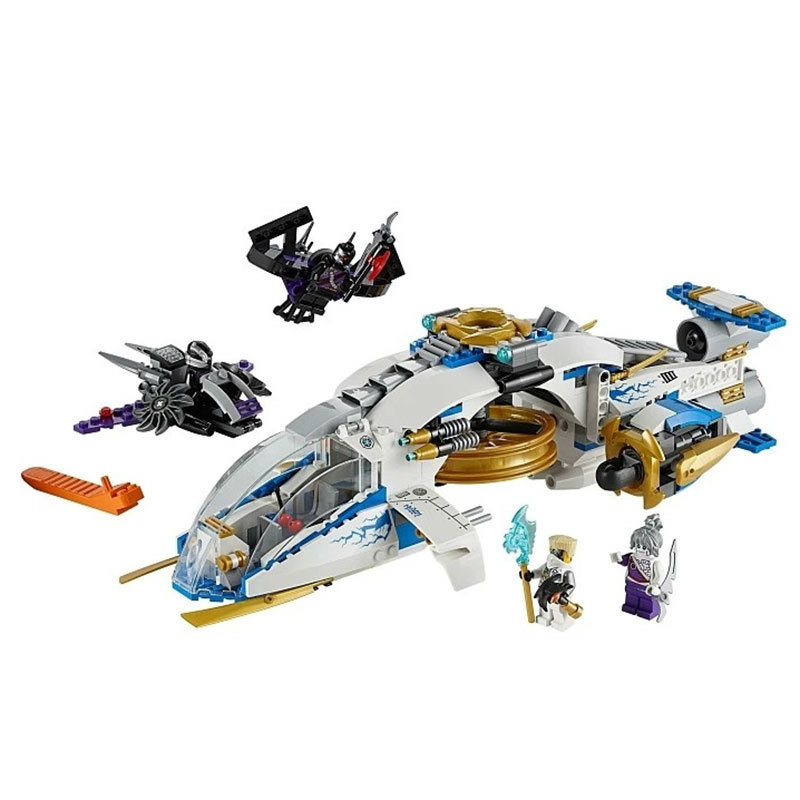 【香顺积木拼插图片】博乐10223幻影忍者系列白色忍者直升机 含白忍赞