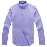 johansson 男士素色牛津纺长袖衬衫 男商务休闲衬衣J14SS1093(蓝色 38)