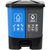 ABEPC脚踏垃圾分类环卫垃圾桶双桶30升带盖大号 (可回收和其他)图标可定制