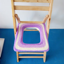 孕妇老年人坐便椅凳器坐垫家用实木折叠方形马桶椅子垫坐便套保暖(方形彩色马桶垫A36 默认版本)