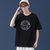 传奇保罗2021夏季新款潮流短袖宽松纯棉休闲情侣潮流T恤（M-2XL）612521(黑色 XL)