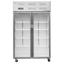 铭雪780升大二玻璃门厨房冰柜/保鲜冷藏冷冻冰柜/大型商用冰柜/餐厅冷柜(灰色)