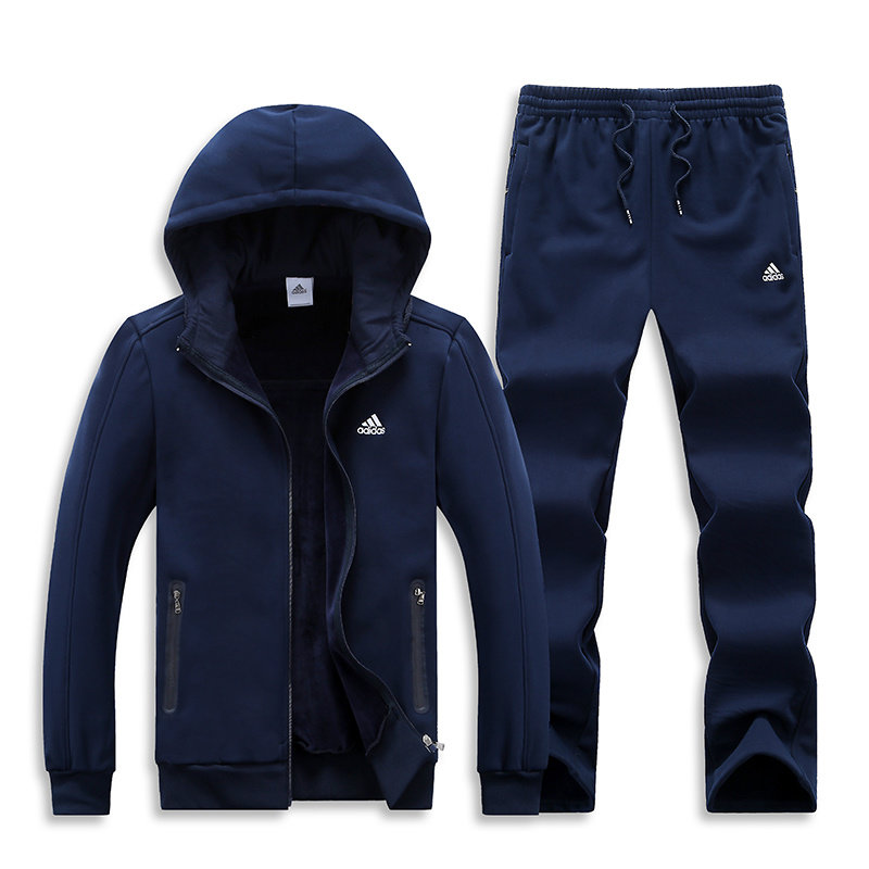 运动套装阿迪达斯 adidas 三叶草情侣运动时尚休闲套装(深蓝色 4xl)