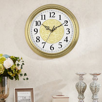 汉时（Hense） 欧式创意黄铜装饰挂钟时尚客厅复古石英时钟HW88(阿拉伯数字金属盘B款)