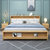 YMSC实木床1.8米床+2床头柜丨原木色