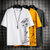 X17短袖T恤男夏季纯棉修身半袖上衣韩版潮流薄款帅气五分袖XCF0134(白色 M)