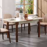 北欧餐桌餐椅组合套装简约现代小户型折叠可伸缩餐桌餐台饭桌子(一桌6椅)