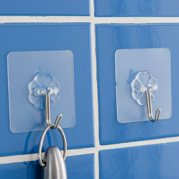 欧润哲透明款无痕粘钩挂钩10只装107374免打孔免钉可多次使用