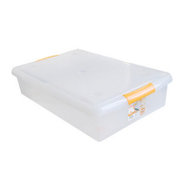 爱丽思IRIS 大号有盖床底透明长型塑料衣物整理盒收纳箱UG-725(透明盖和体)