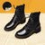SUNTEK马丁靴女2021新款冬鞋英伦风中跟粗跟短靴女鞋秋冬瘦瘦靴子加绒(39 黑色 薄绒【918-20】)