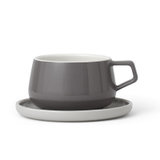 丹麦VIVA Ella系列陶瓷咖啡茶杯带碟茶杯茶具套装250ml 国美厨空间(木质灰)