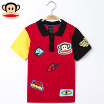 大嘴猴品牌 童装儿童短袖t恤夏季中大童男孩纯棉上衣男童体恤衫潮(红色)