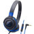 Audio Technica/铁三角 ATH-S100iS 头戴式手机语音线控耳机(蓝)