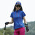 LUCKYDEER/幸运鹿夏季户外女装运动速干衣短袖立领透气防紫外线跑步T恤(蓝色 M)