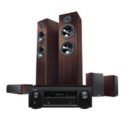 雅马哈（YAMAHA）NS-F51+AVR-X520 5.1家庭影院音箱音响家用AV功放支持4K无线蓝牙组合套装进口新款(玫瑰红色+银色)