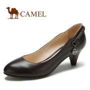 Camel骆驼羊皮职业OL气质休闲舒适女单鞋1068010(咖啡 38)