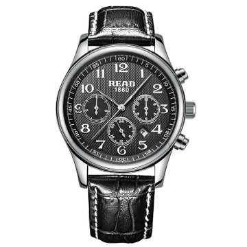 锐力read手表托斯卡纳系列多功能石英男表r6082g6针黑面黑带