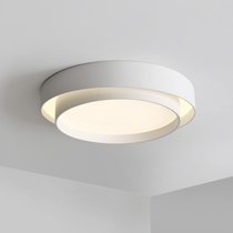 双层圆形吸顶灯2022新款北欧灯具简约现代大气创意客厅卧室led灯(白色50cm 暖光（白光备注）)