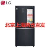 LG F520MC71 530升十字对开门冰箱 黑金属面板 风冷无霜门中门透视窗 曼哈顿午夜黑